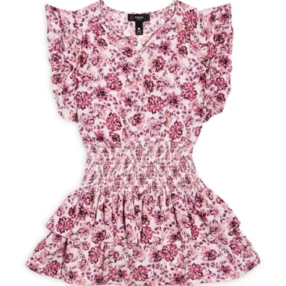 Aqua Pink Floral Dress
